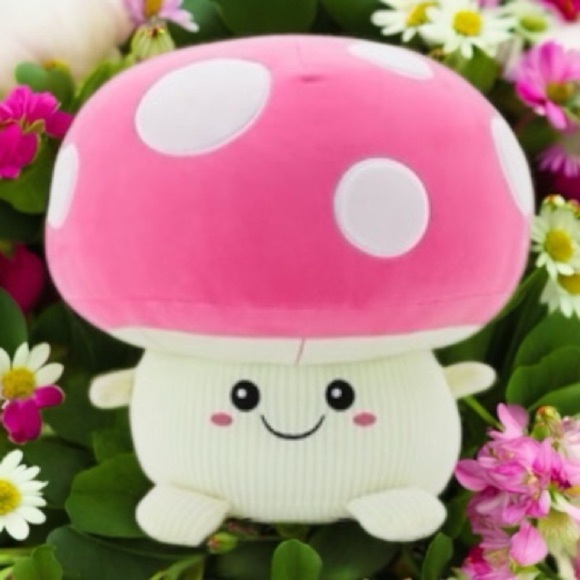 NEW Smoochy Pals Mushroom/Toad Pink Soft Plushy Plush 13” Large - Picture 1 of 4